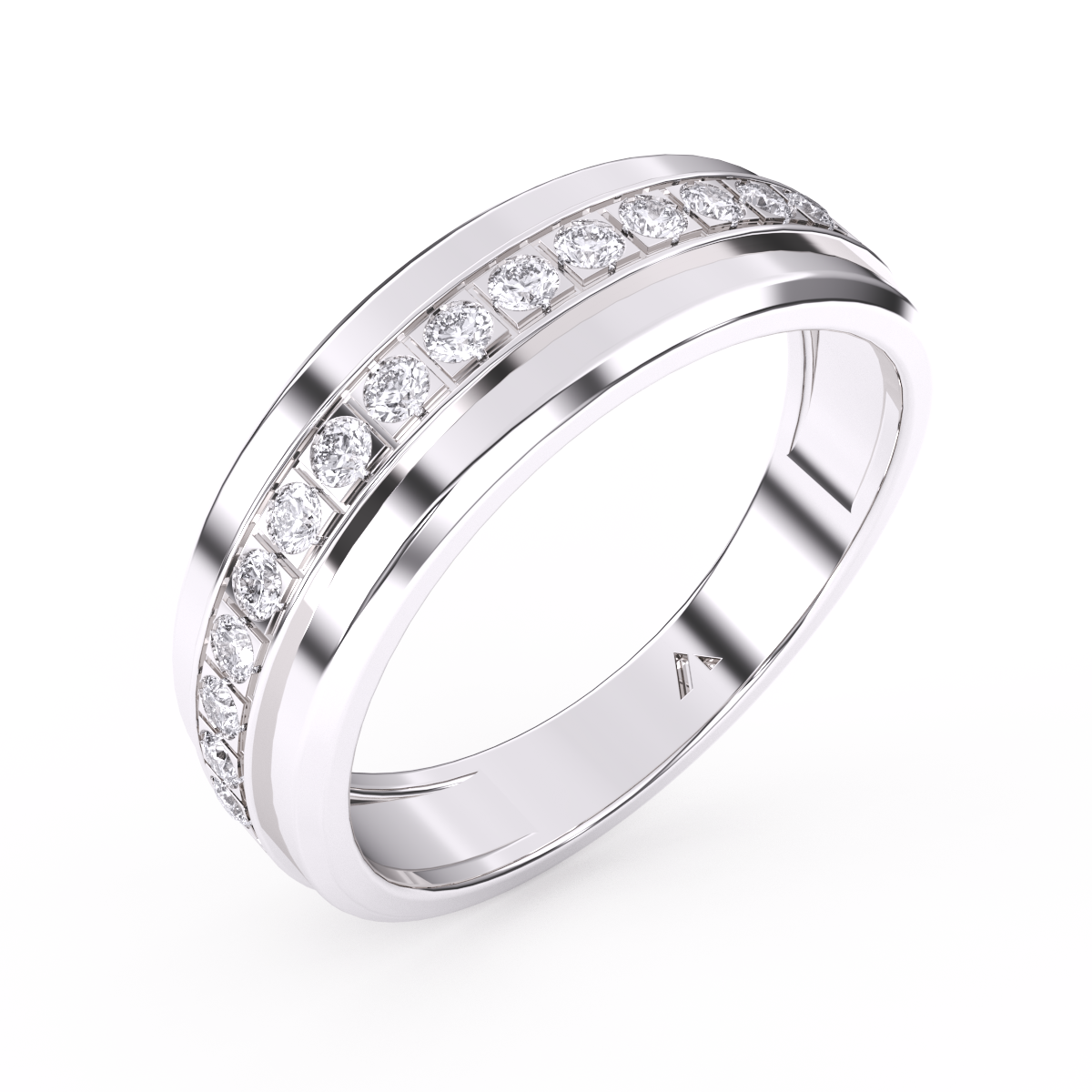 Minimalist Colorless Diamond Wedding Band